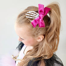 Load image into Gallery viewer, Skeleton Hand Velvet Bow hair clip
