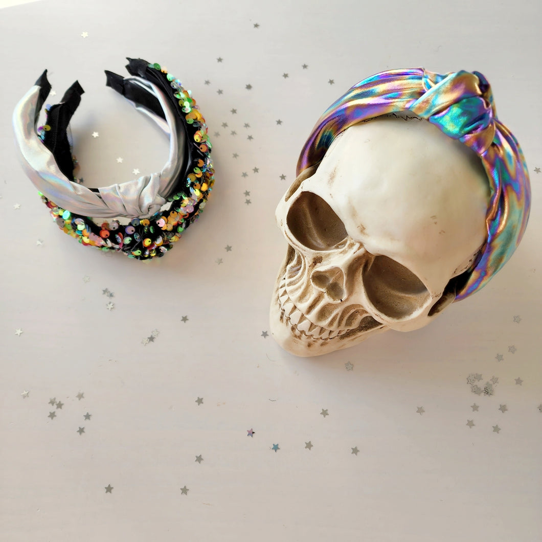 Halloween shimmer  knot Headband