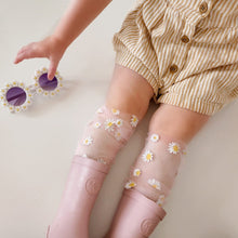Load image into Gallery viewer, Daisy Sheer Slouch Socks
