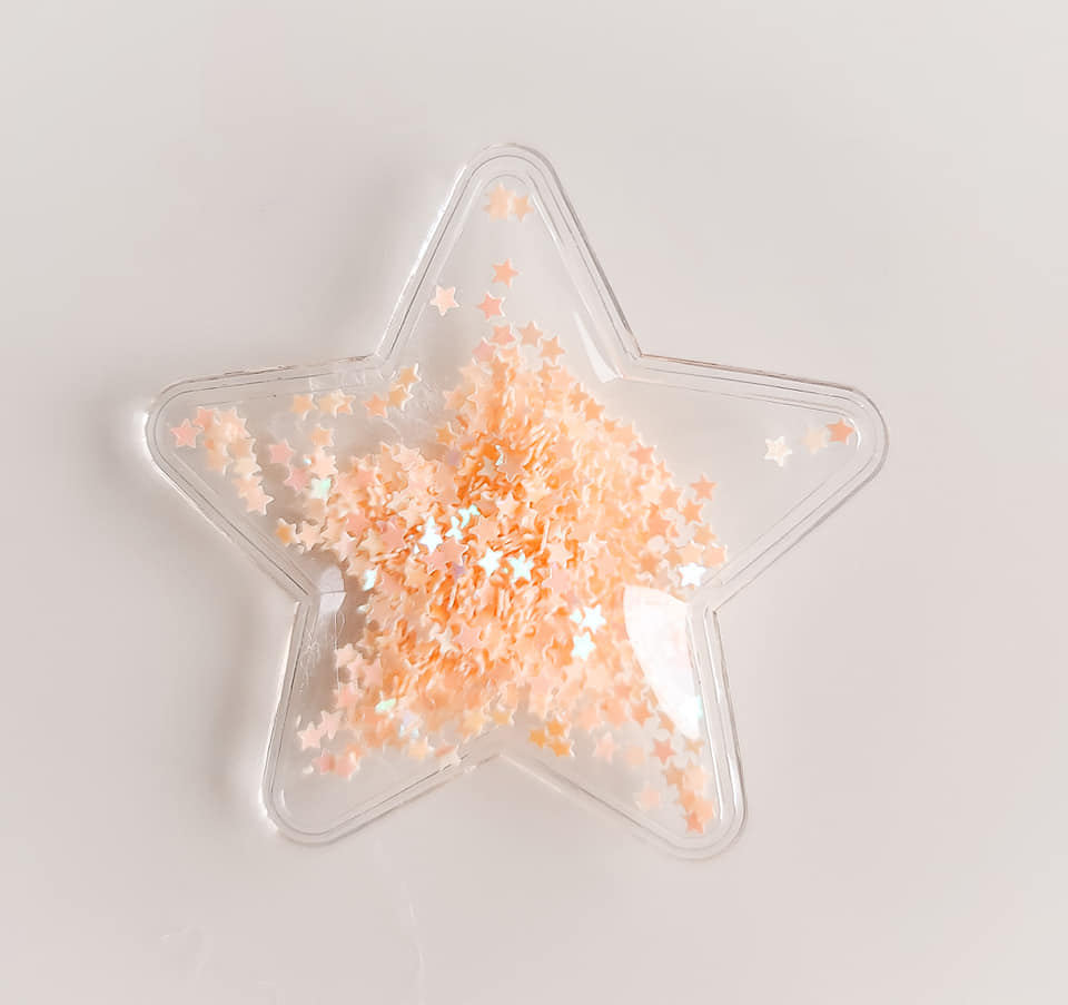 Star Confetti Hair Clip- Peach