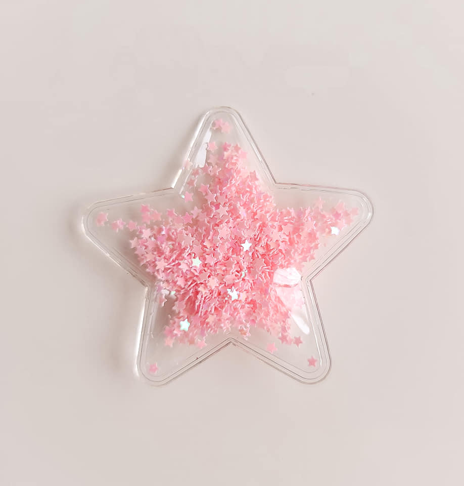 Star Confetti Hair Clip- Pink