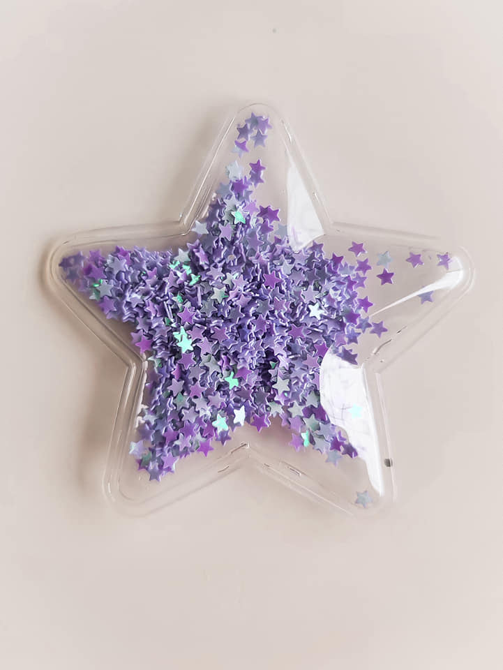 Star Confetti Hair Clip- Purple